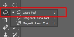 Click L to get the lasso tool