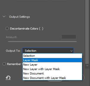 Output to Layer Mask 