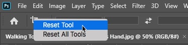 Reset Crop Tool