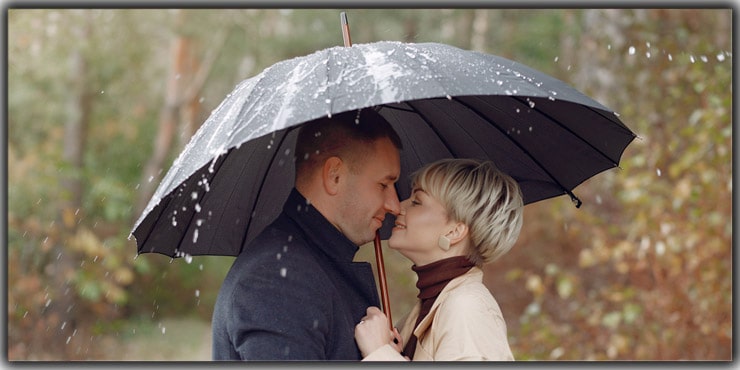 Under an Umbrella in the Rain