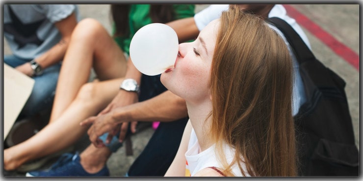 Selfie Pose with Bubble Blowing