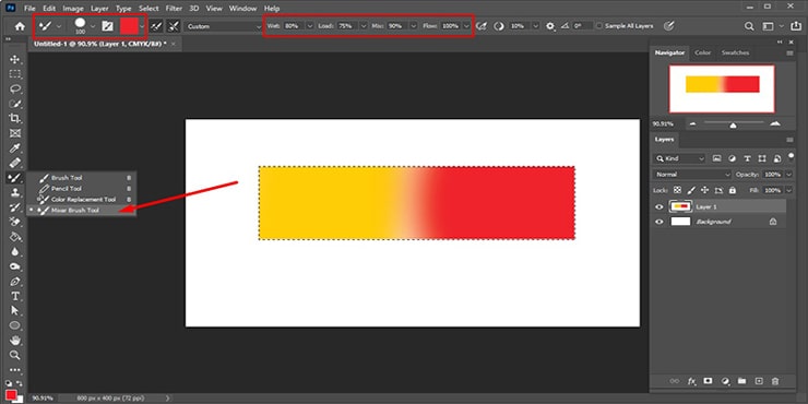 Blend colors in Photoshop