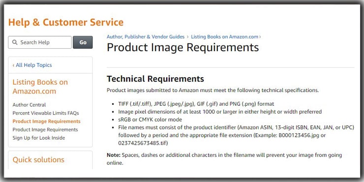 Amazon Image Requirements