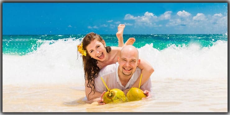 Beach Engagement Photography with fun