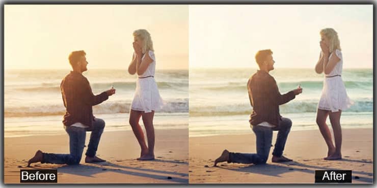 Beach Engagement Photo Editing