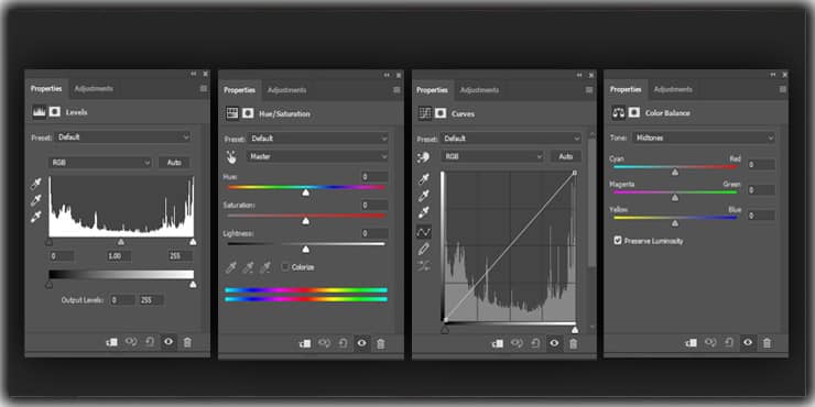 Image Adjustment tools in Photoshop