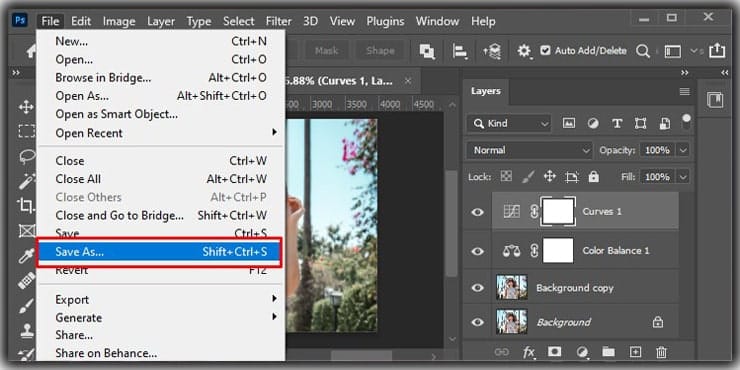 correct the color of photo using photoshop