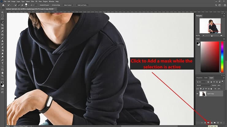 remove background using a layer mask
